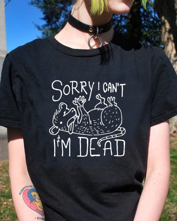 Готическая футболка извините я не могу надеть забавная Женская из 100% хлопка tumblr