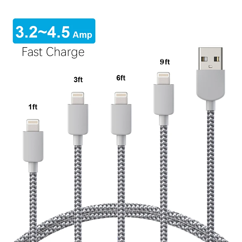3 2 ~ a кабель USB для быстрой зарядки iPhone 11 XS Max XR X 8 7 6 6S 5 5S iPad Шнур мобильного телефона