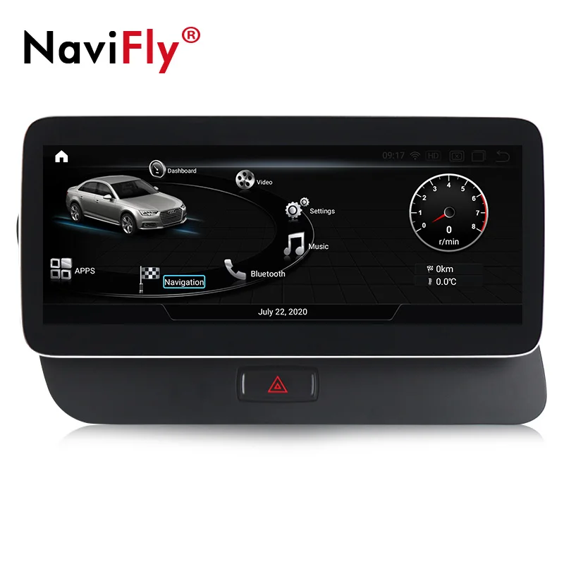 Navifly Android 10 0 25 дюймов gps навигация автомобильный DVD плеер мультимедийный для Audi Q5 8R