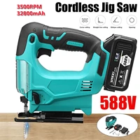 588v cordless jigsaw electric saw portable multi function jig saw woodworking 3500rpm woodworking power tools for makita battery