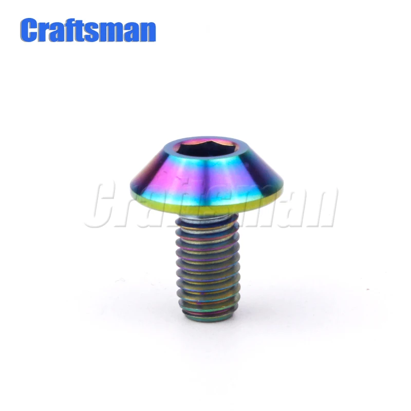 Титановые болты с шестигранной головкой 1 шт. M6 X 12 15 18 20 мм золотистые радужные