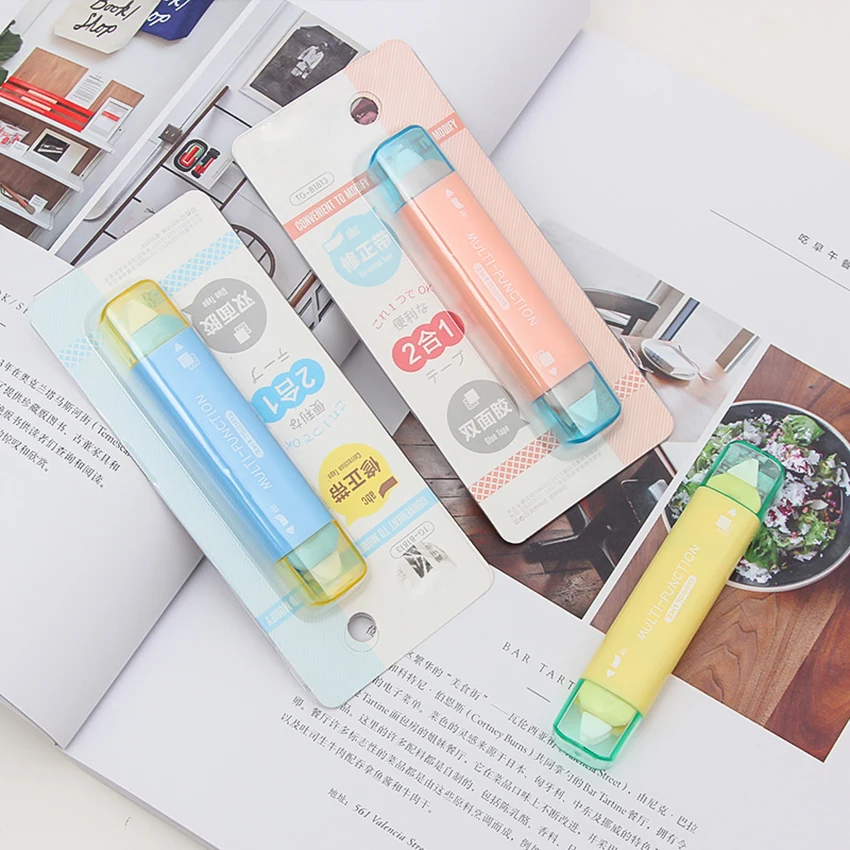 Мини Корректирующая лента с двумя головками 5 м клейкая в горошек Детские