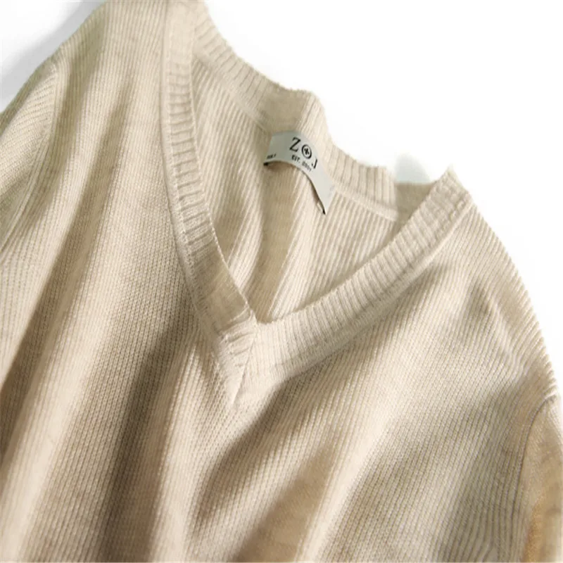 

Quality College Style V-neck Solid Color Loose Sweater Women's Clothing 2020 Autumn And Winter New Casual Sweater Women B281