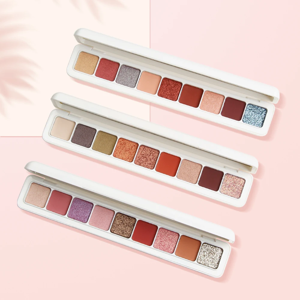 9 цветов блестящая матовая палитра теней для век макияж блестящий пигмент Шиммер