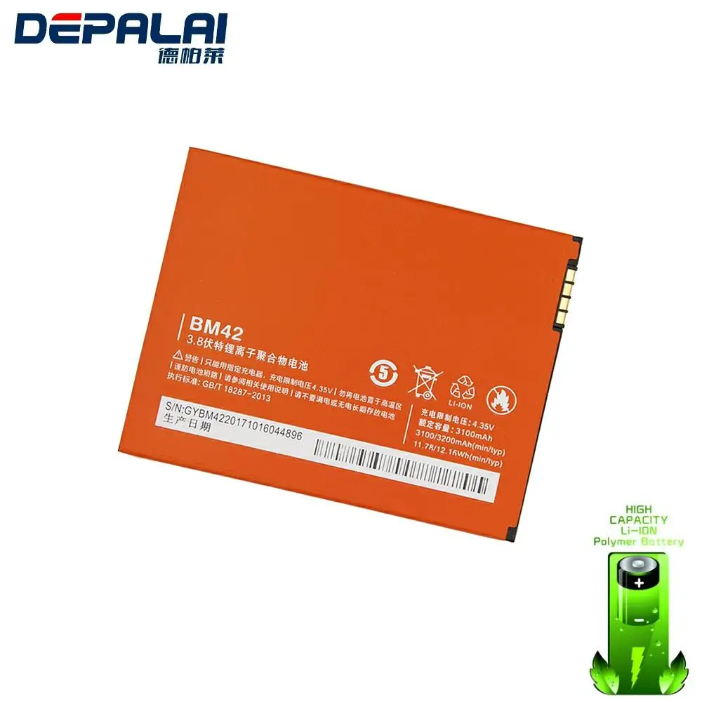 

BM42 мобильный телефон BM42 Аккумулятор для Xiaomi Redmi note Hongmi Note Red Rice NOTE 1 note1 аккумулятор 1930 мАч