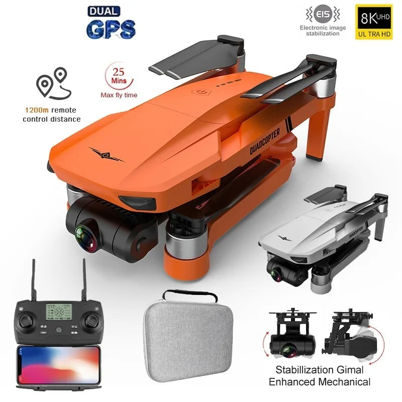 

2021 New GPS Drone 4k Profesional 8K HD Camera 2-Axis Gimbal Anti-Shake Aerial Photography Brushless Foldable Quadcopter 1.2km