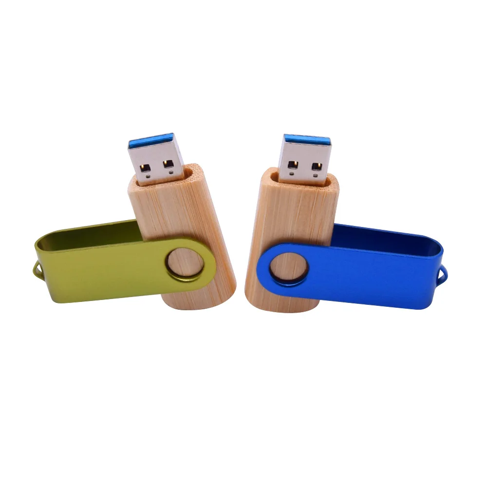 Пользовательский логотип бамбуковая древесина и цветной металлический USB флеш
