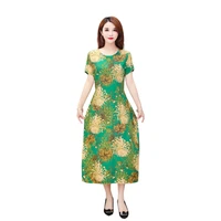 beardon summer womens cotton silk print dress short sleeved o neck retro korean floral dress 2021 new