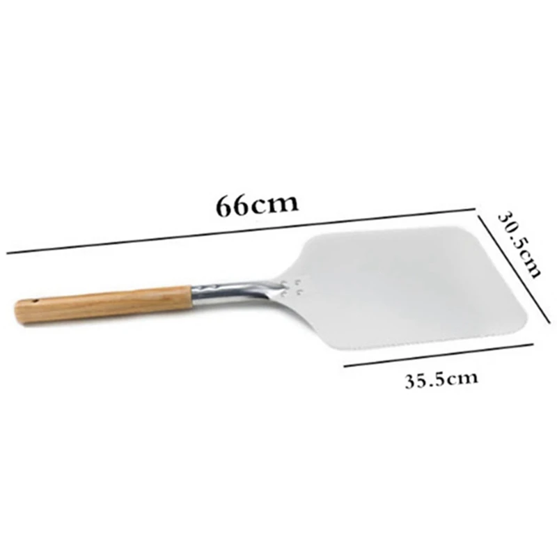 

Aluminum Pizza Shovel Peel with Long Wooden Handle Pastry Tools Accessories Pizza Paddle Spatula Cake Baking Cutter
