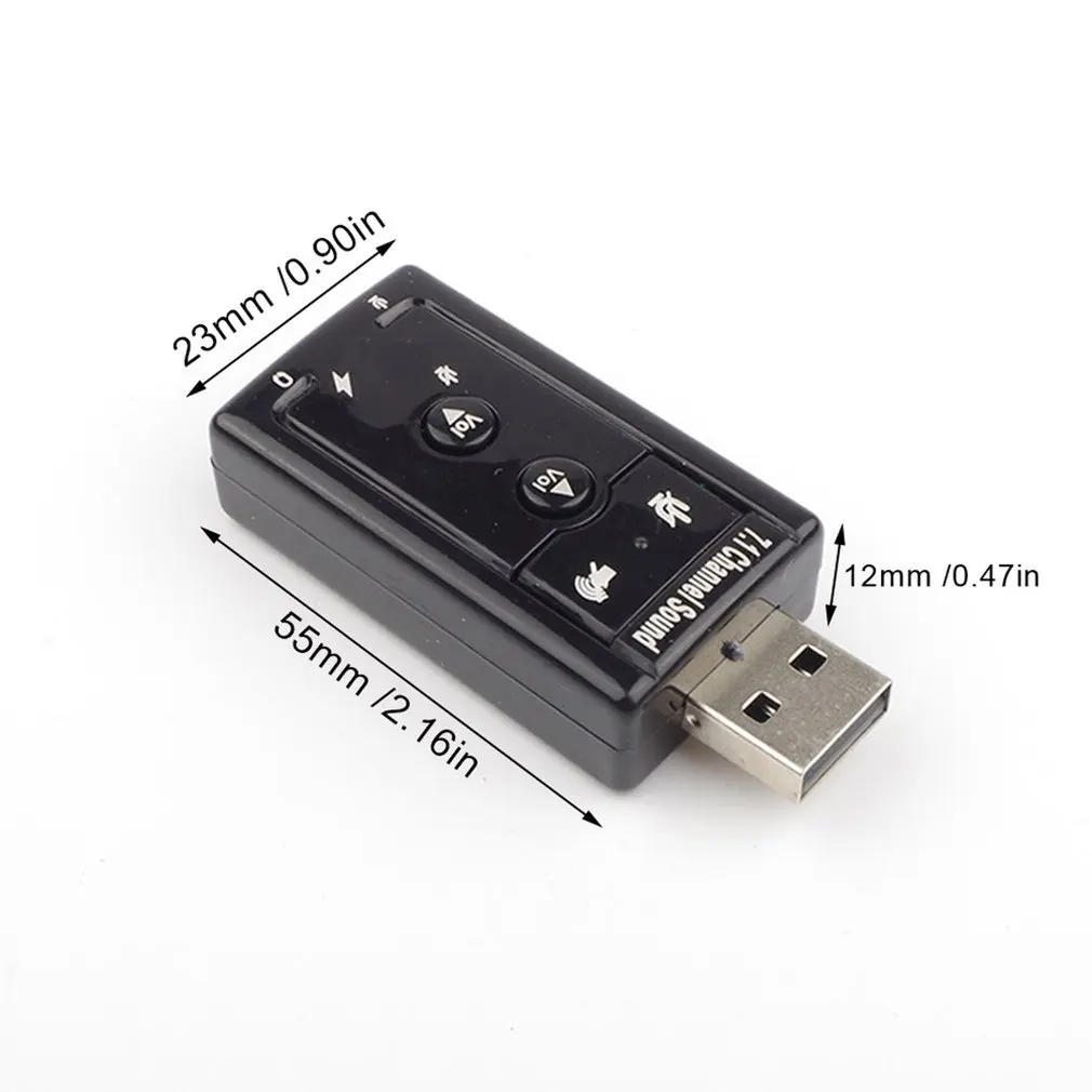 Usb звуковая карта 7 1 каналов внешняя 3D объемный звук с кнопкой управления ONLENY |