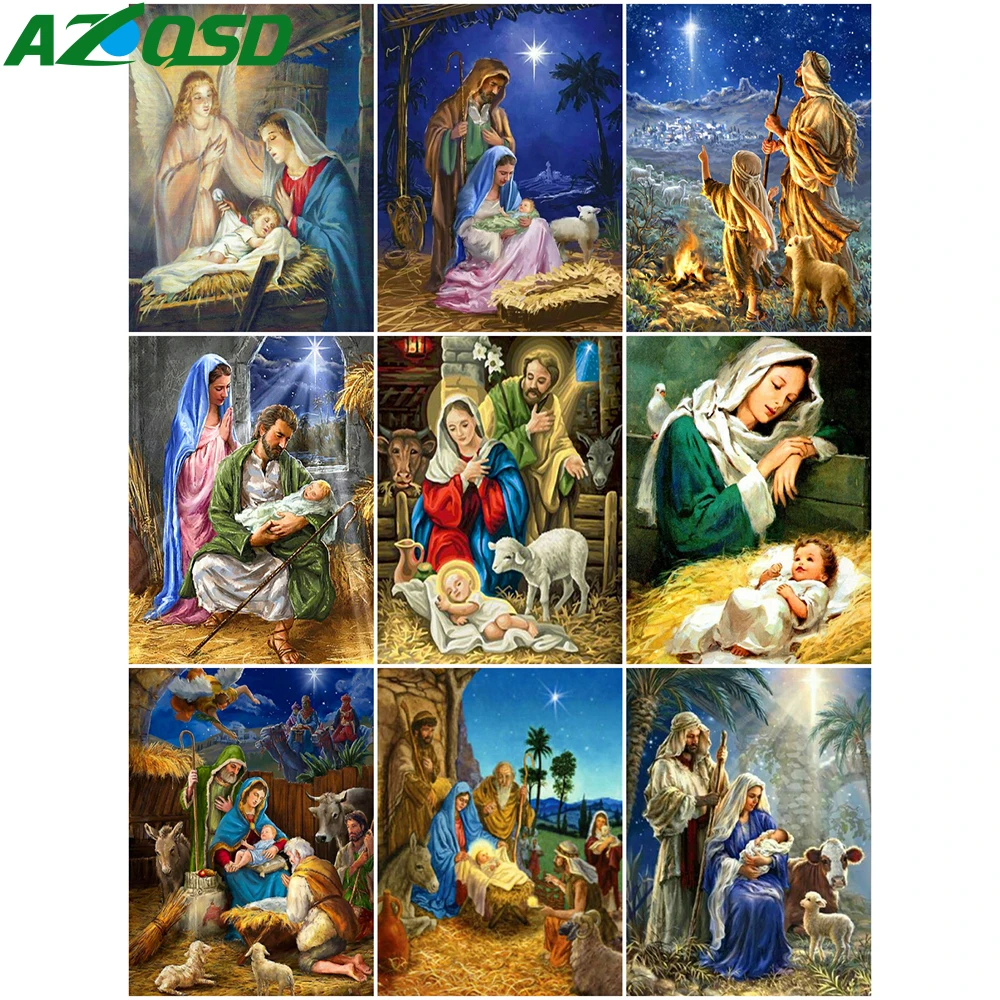 Картина AZQSD по номерам наборы на холсте религия домашняя гостиная искусство