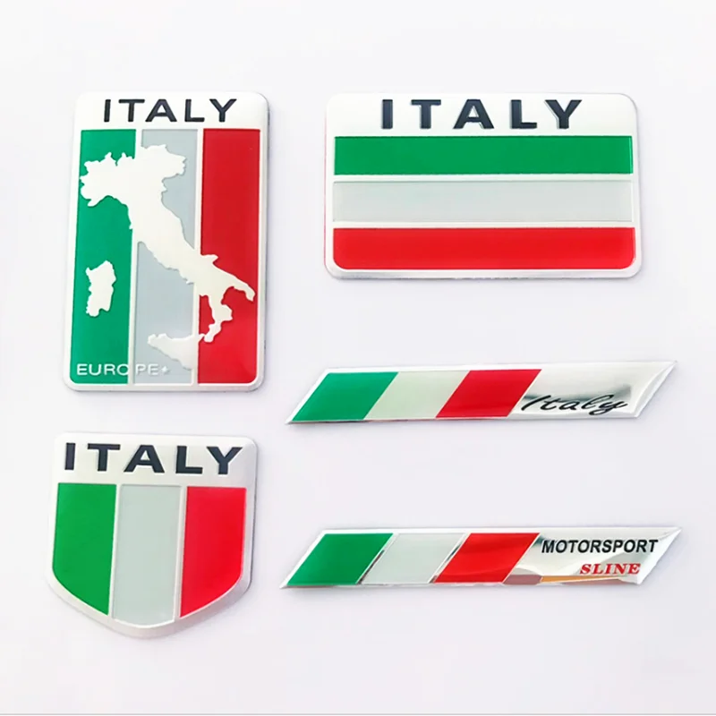 Металлическая 3d эмблема с итальянским флагом наклейка на мотоцикл для стайлинга