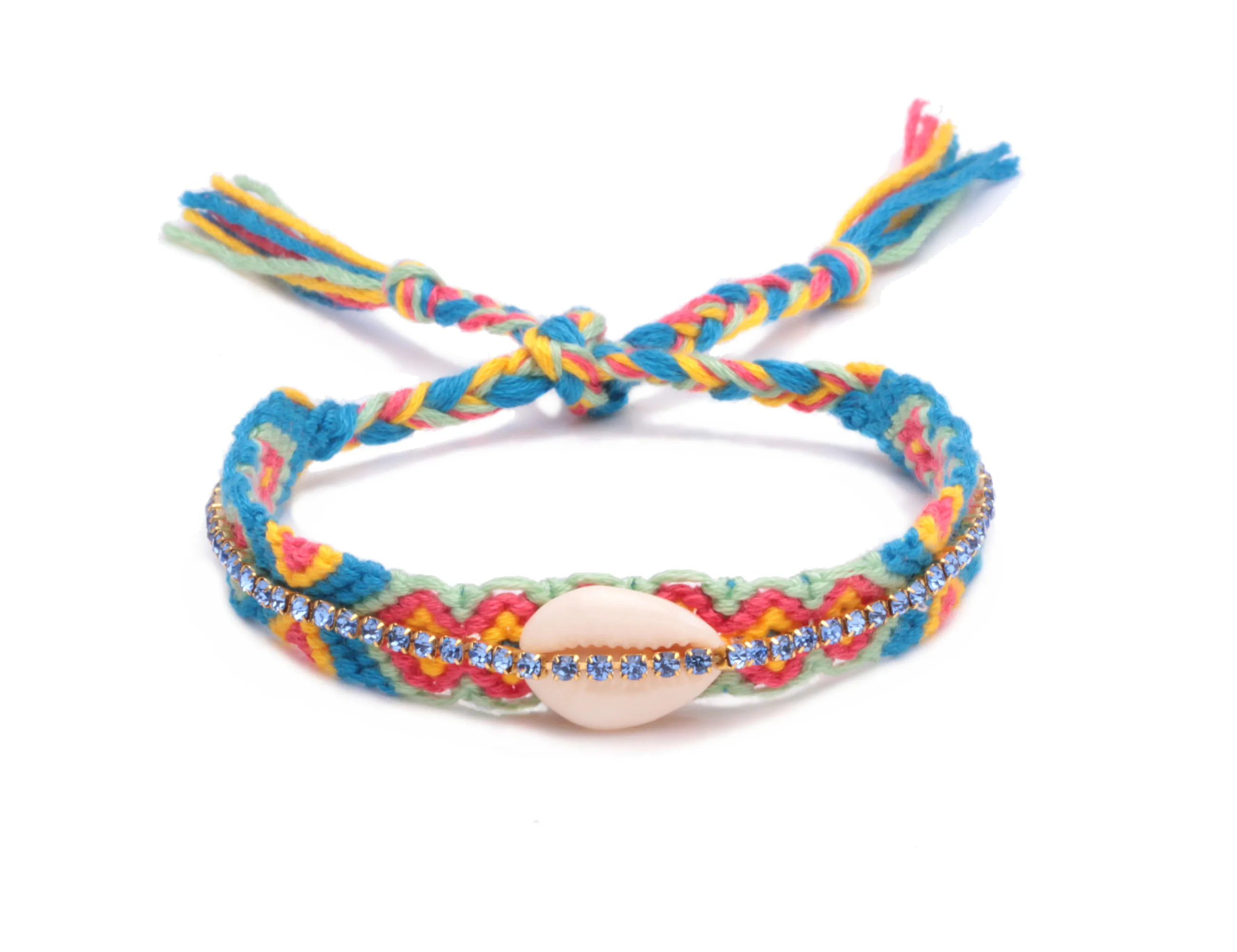 Браслет Muticolor с блестящими кристаллами Cowrie плетеный браслет ракушками для мужчин