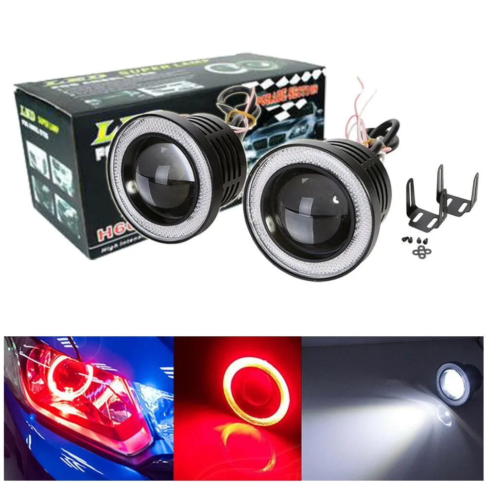 

7.6cm Fog Lights Angel Eyes Car Driving Super Bright 3200LM 3inch High Power