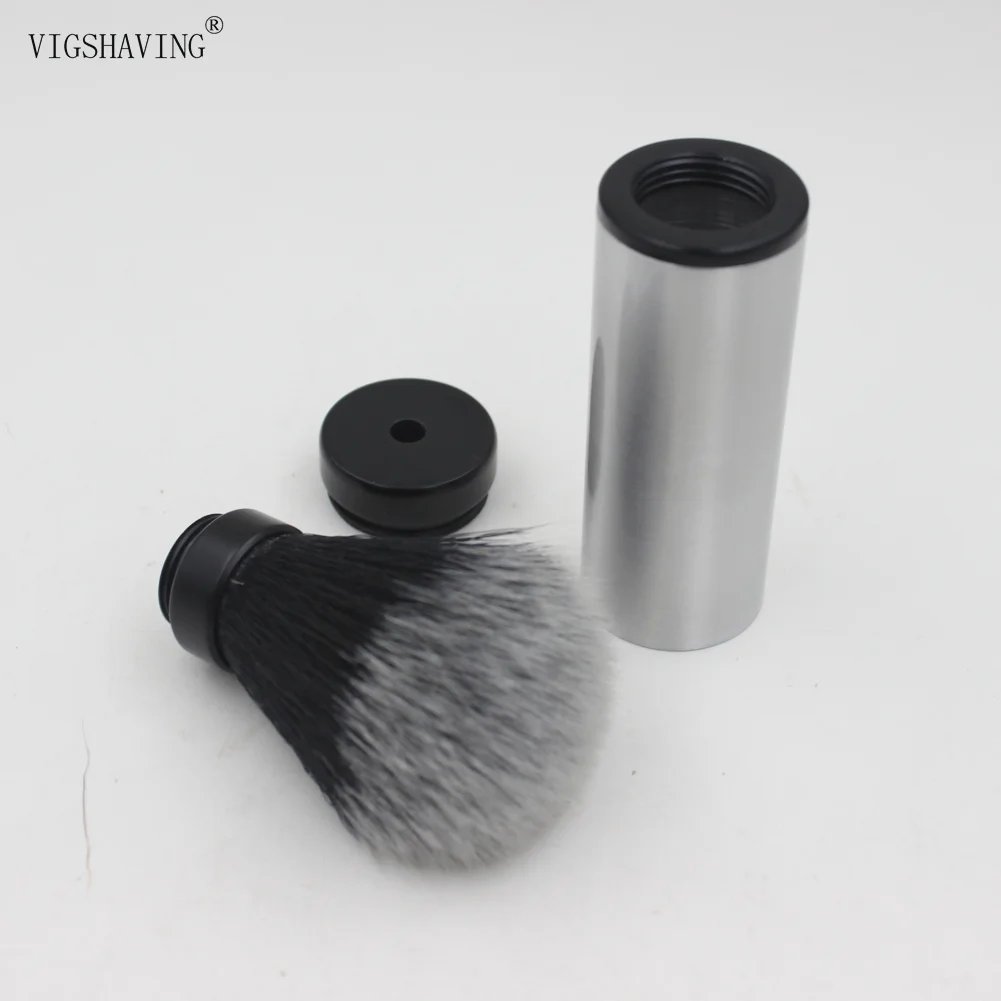 Вигбритье черные синтетические волосы алюминиевая дорожная кисть для
