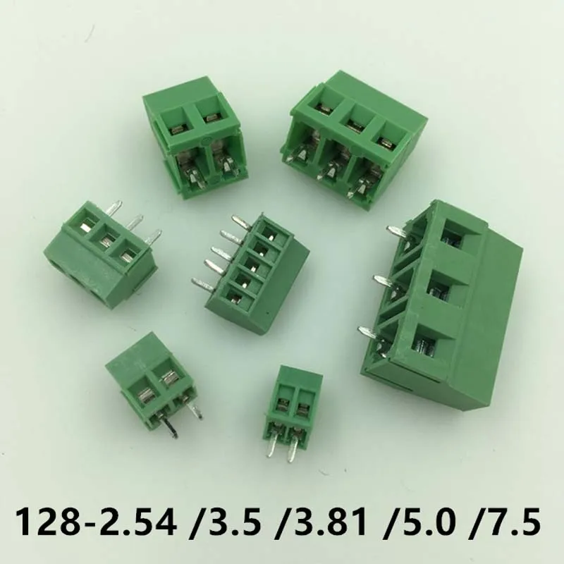 Клеммная колодка PCB DG/KF128-2.54-3.5-3.81-5.0-5.08-7.5MM 2P/3P 10 шт. | Обустройство дома