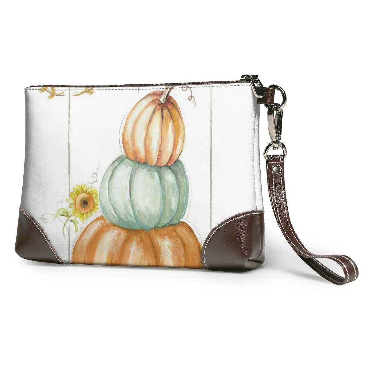

Pumpkin Clutch Bag Genuine Leather Summer Clutch Purse Zipper Bulk Luxury Wallet