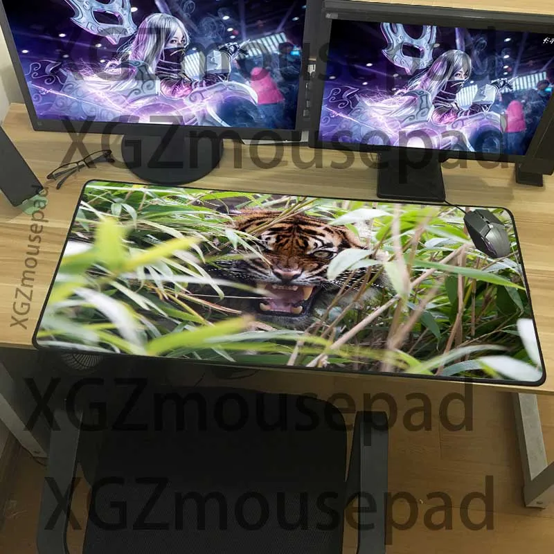 Большой эргономичный коврик XGZ с черной кромкой замком Бенгальский тигровый Рор