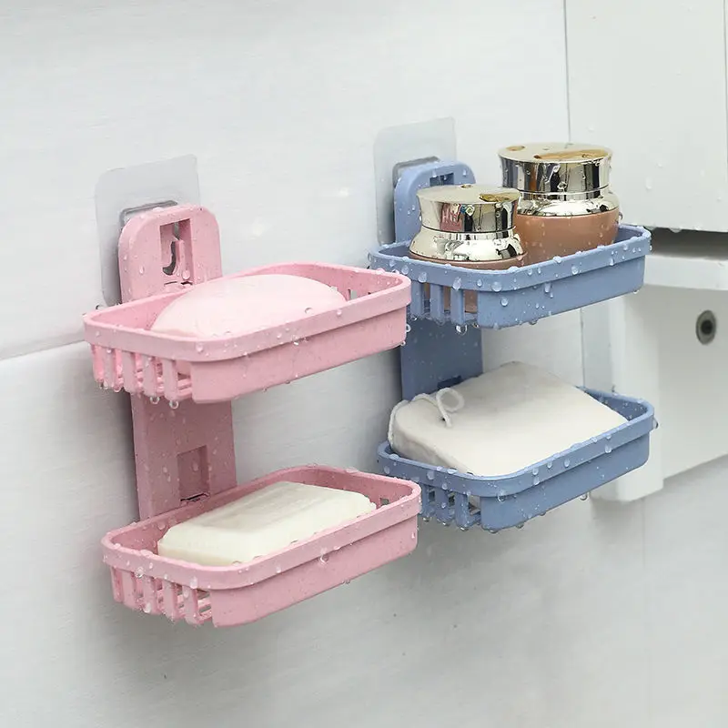 

Двухслойный держатель для мыла, ящики для мыла без перфорации, подвесная настенная полка для ванной комнаты, держатель для мыла, держатель д...