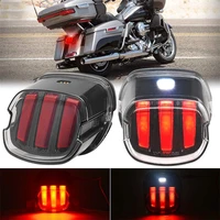 led tail light smoke lens motorcycle brake license plate lamp rear stop 12v for harley dyna road king softail touring