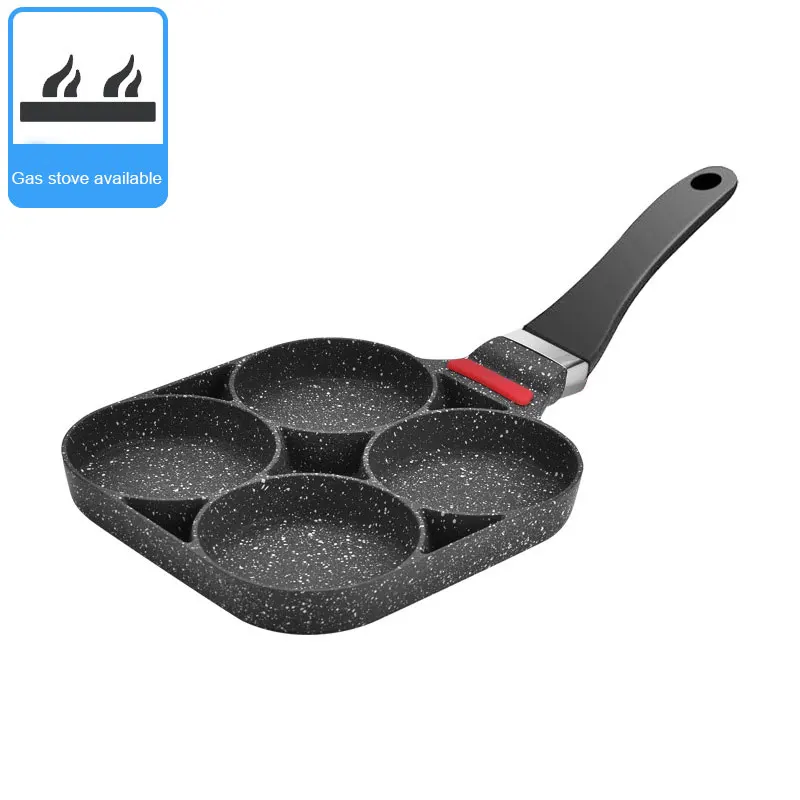 

4 Hole Fried Egg Burger Pan Fried Egg Pan Pancake Frying Pan Egg Cooker Gas Stove VJ-Drop
