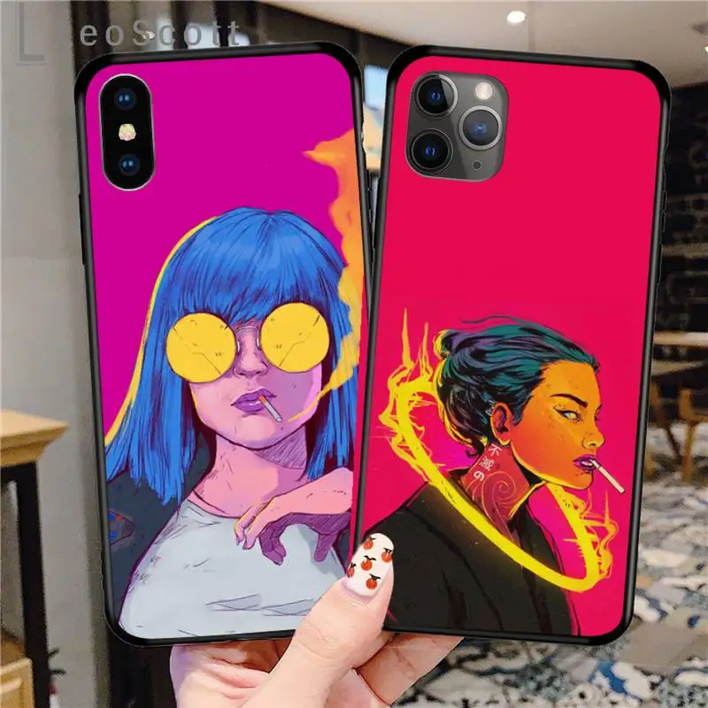 

Sexy girl cool pink cartoon Phone Case for iPhone 11 12 pro XS MAX 8 7 6 6S Plus X 5S SE 2020 XR