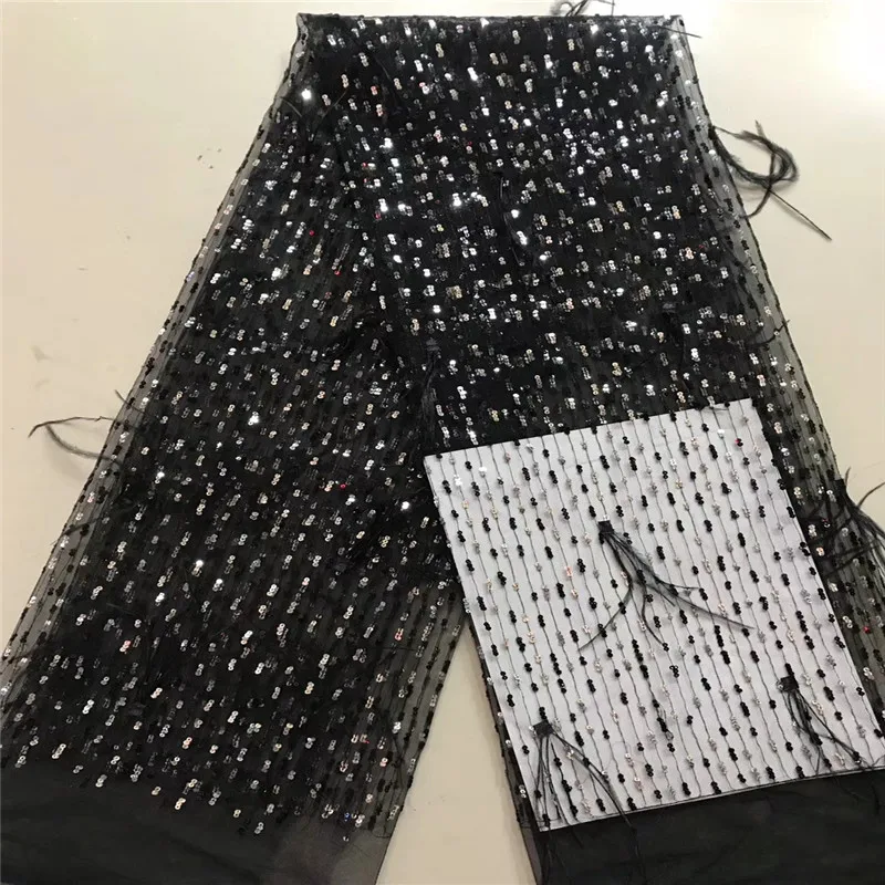 

Fashion French Mesh Lace Fabric Nigerian Lace Fabric 2020 High Quality Lace Sequin Lace Fabric For Women Party Dresses