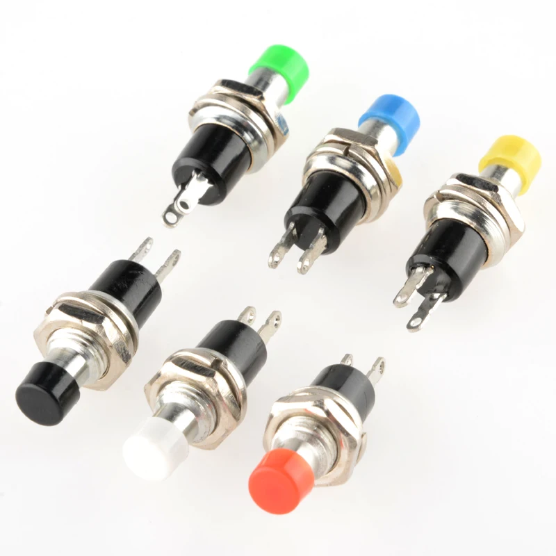 6 шт. мини круглый Мгновенный кнопочный переключатель нажмите на самосброс PBS 110 7