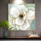 Скандинавская элегантная картина маслом на холсте с изображением цветения пиона, настенное художественные плакаты и принты, картина для гостиной