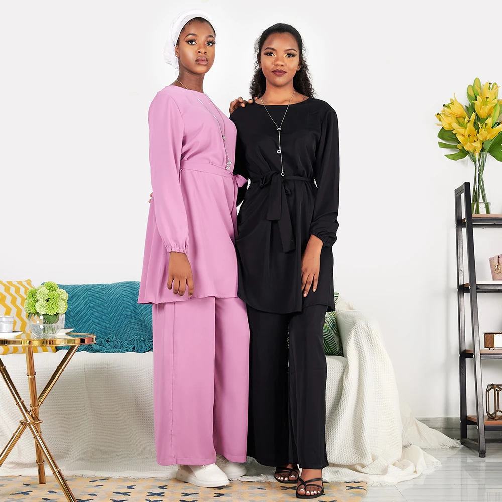 Женский комплект из двух предметов Siskakia Осенний однотонный топ с широкими