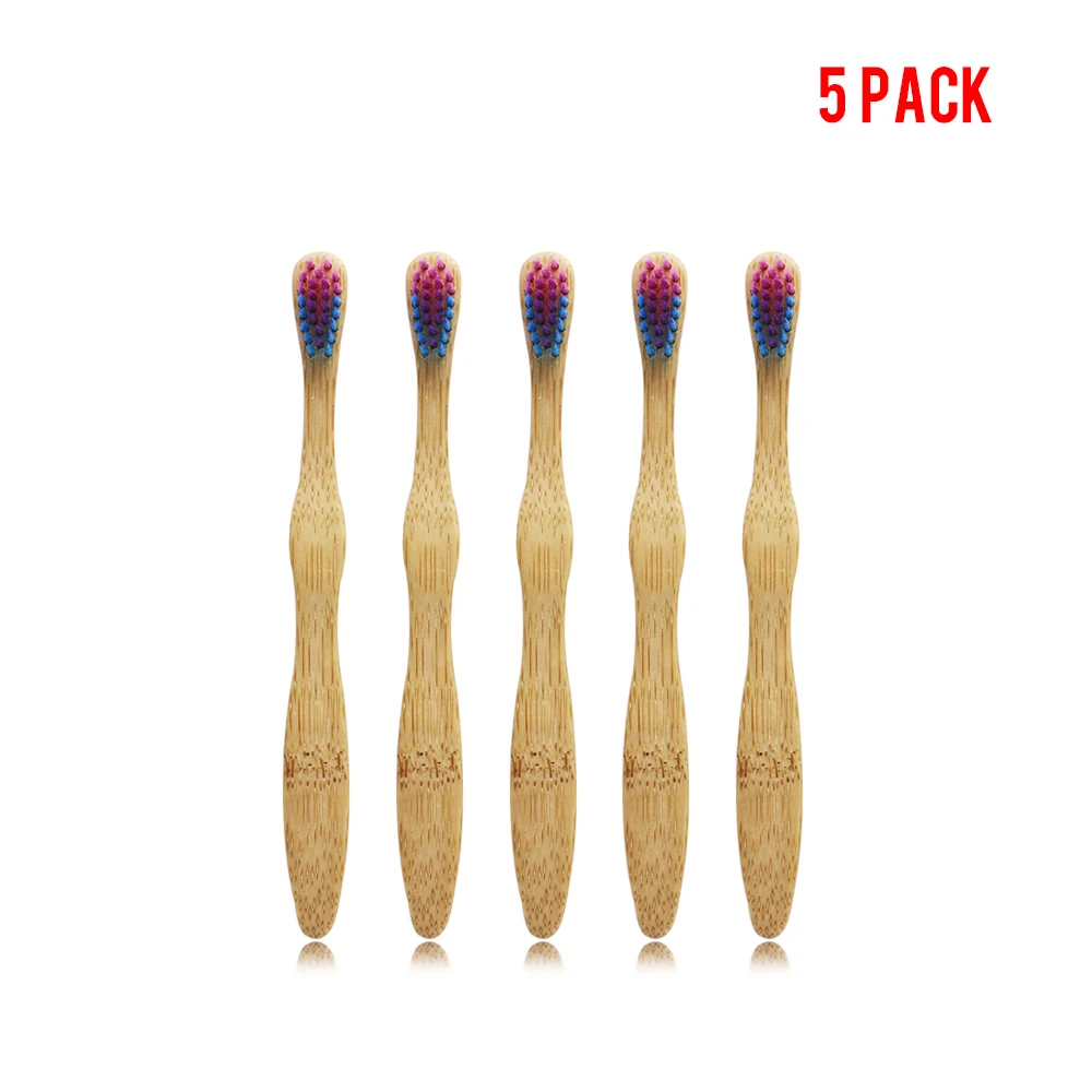 5 упаковок детских красочных щетин экологическая зубная щетка деревянная