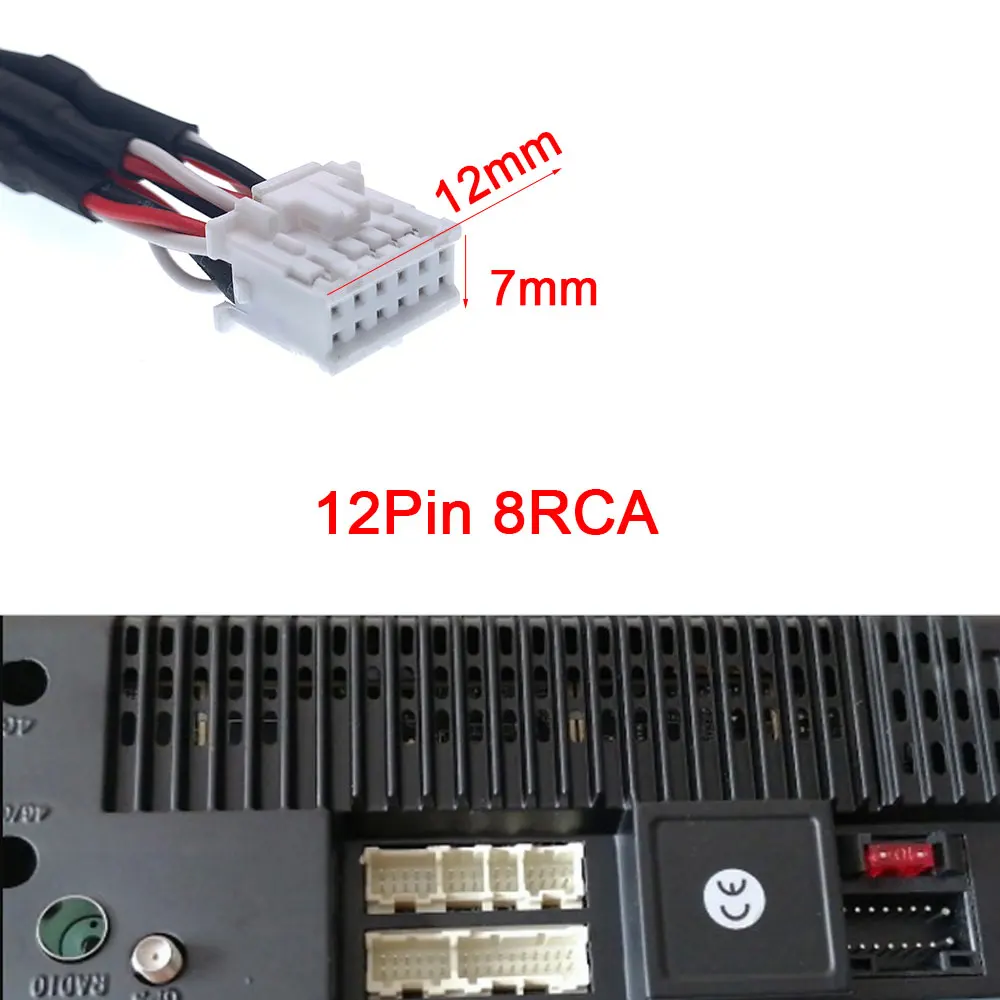 12 Pin Автомобильный Универсальный 8 RCA выходной провод жгут CCD AUX AV входной кабель