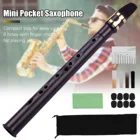 Карманный мини-саксофон из АБС-пластика с 8 отверстиями, альт-язычками Лигатура мундштука, диаграммы пальцев, очистка тканевая сумка для переноски