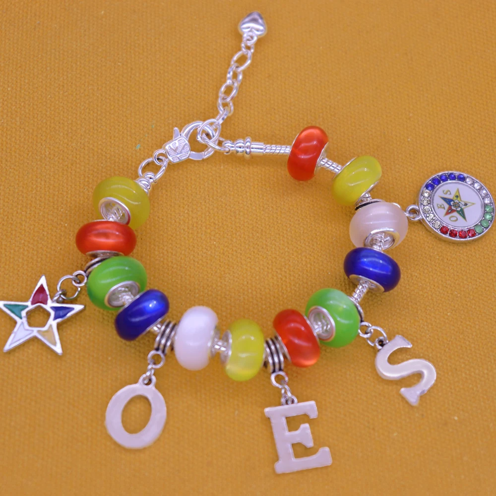 Greek Letter Jewelry Custom Trendy University Organization Order Easter Star OES Bracelet Bangles With Snake Chain | Украшения и