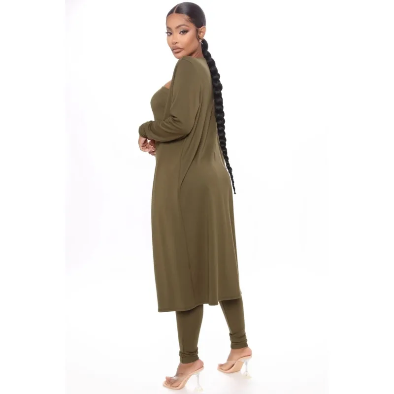 Thereaict 2021 однотонный комплект из двух предметов без бретелек и штаны осень пальто