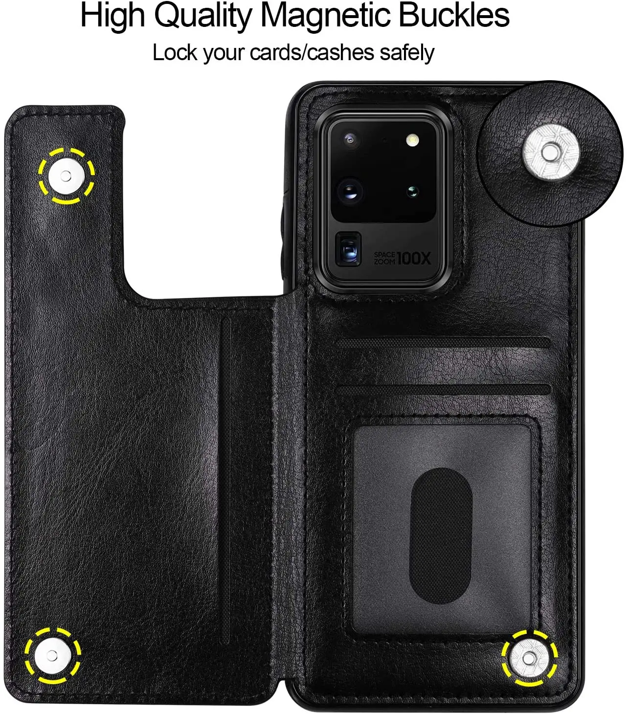 For Samsung Galaxy S20 Ultra S20 S10 Plus A51 A71 Wallet Case Luxury Slim Fit Premium Leather Card Slots Shockproof Flip Shell