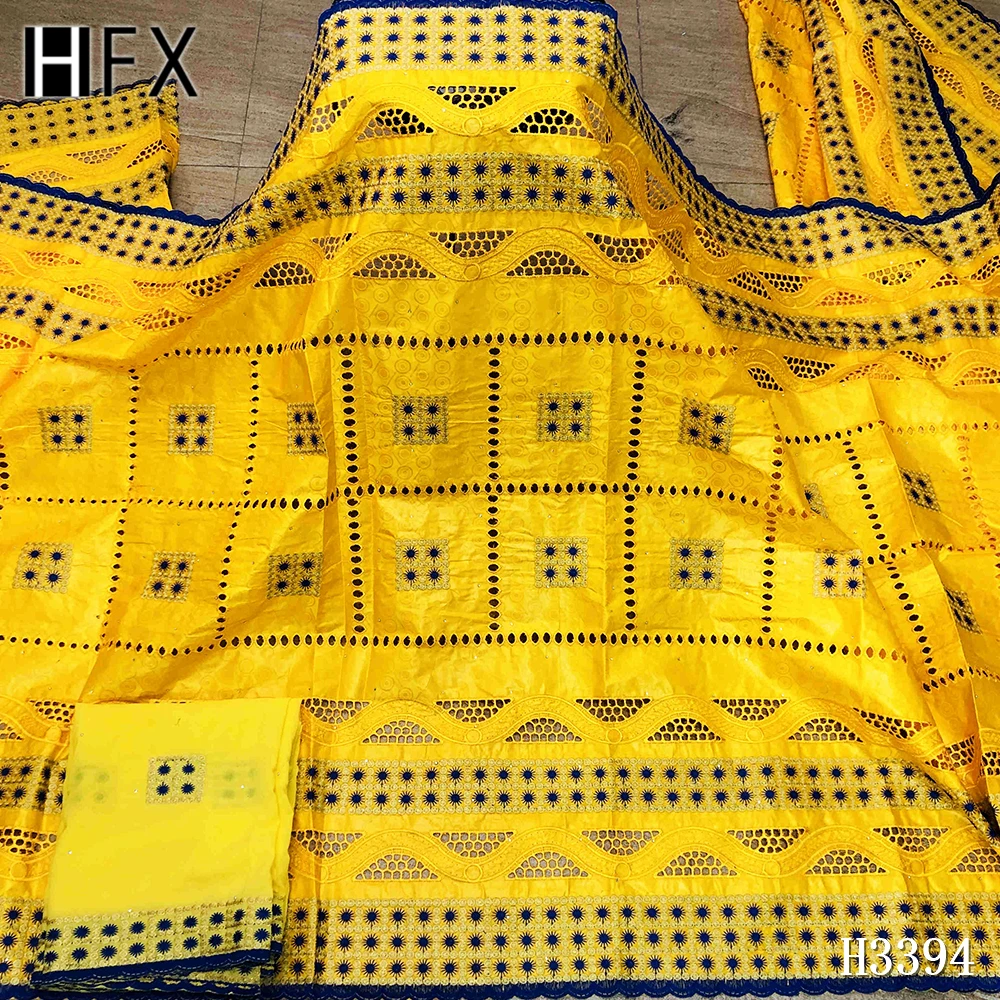 HFX Африканский Базен Riche ткань 2020 новый дизайн Королевский синий Brode с бисером