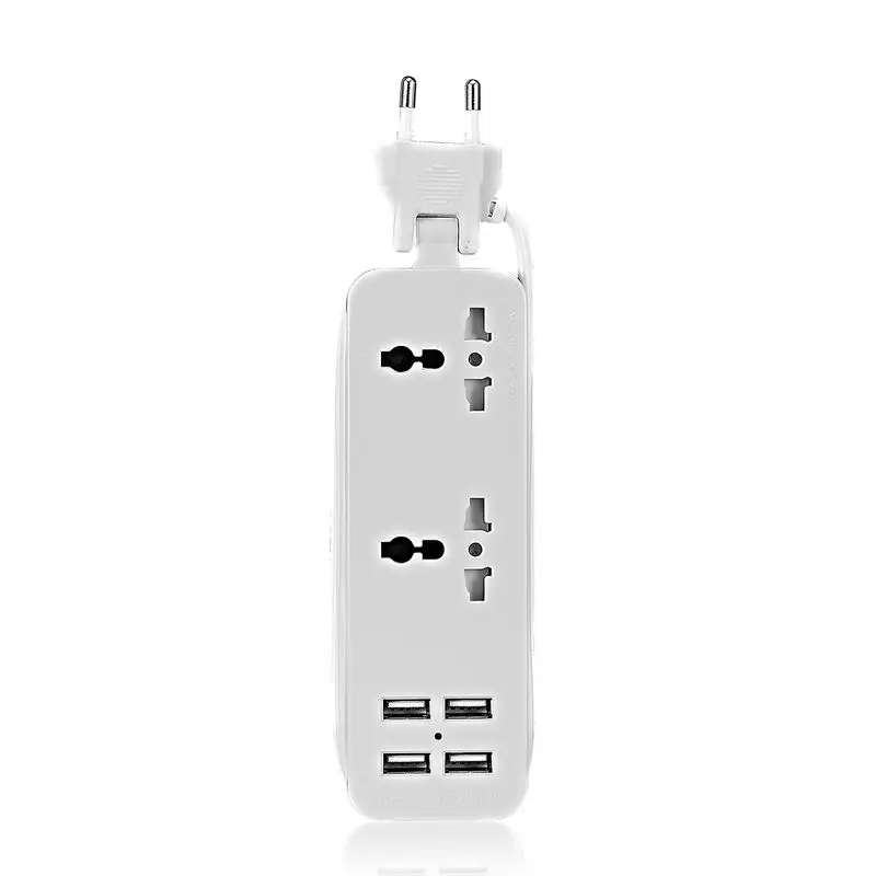 2 ac socket white Штепсельная Вилка европейского стандарта, силовая лента, 220 В, 1,5 м, кабель, европейская настенная розетка, несколько евро, usb-разъемов для смартфонов, планшетов, настенное зарядное устройство, настольный концентратор - Тип: 2 ac socket white