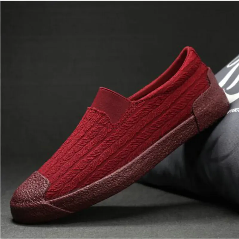 Мужская Вулканизированная обувь Дышащая парусиновая на плоской подошве Мужские