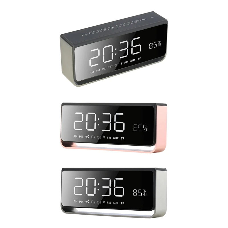 

2021 New Smart LED Display Speaker Night Light Bedside Bedroom Clock for Office Home
