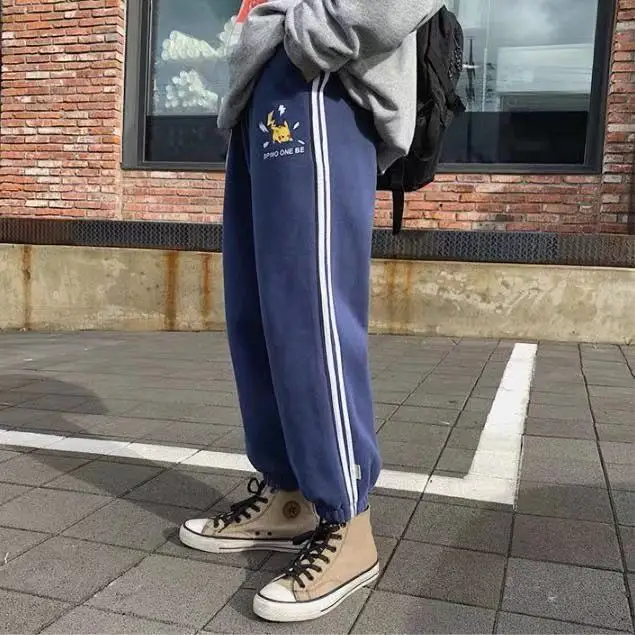 

Casual pants, add fleece winter trend sweatpants Pokemon Trousers Cropped pants