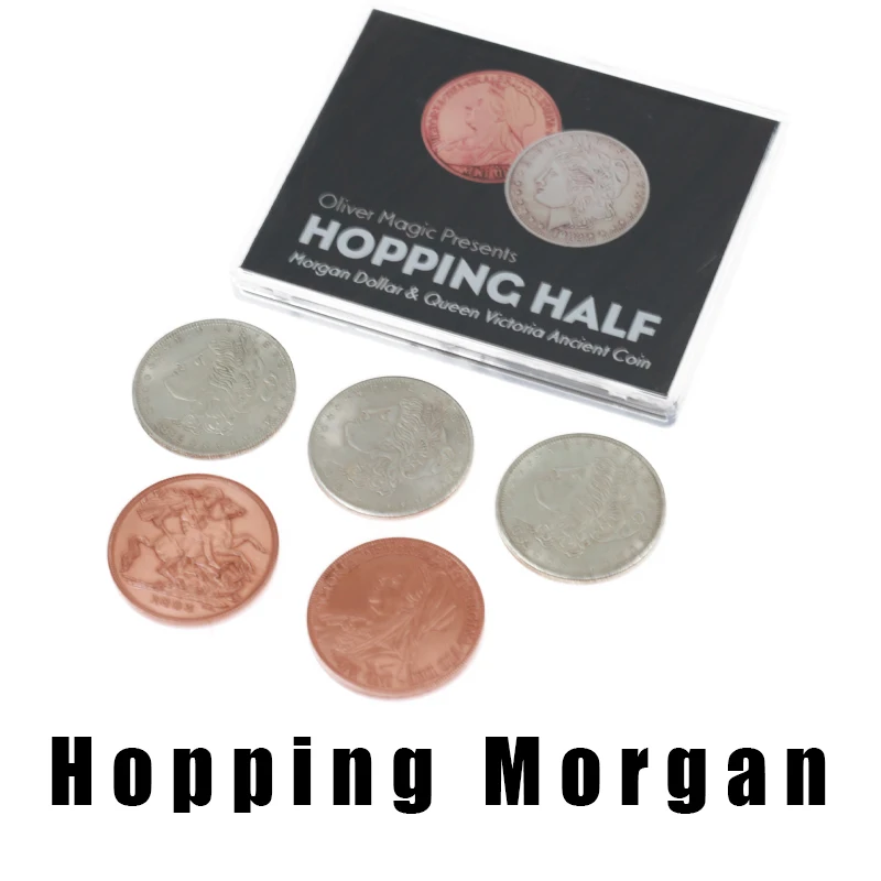 Прыгающие Волшебные трюки Моргана монеты Исчезающие магия магический волшебник
