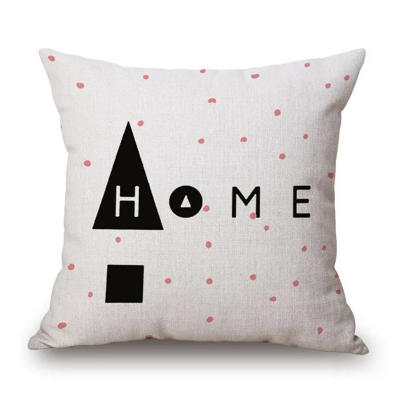 Наволочка из хлопка и льна с надписью Love * | Дом сад