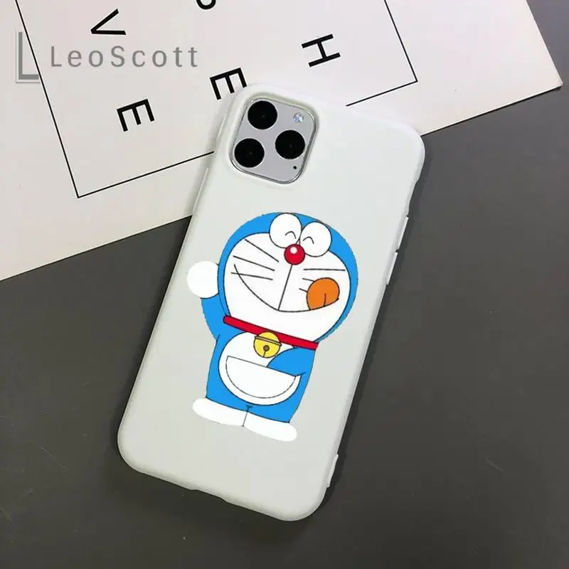 

Japan anime Doraemon Phone Case Candy Color for iPhone 11 12 mini pro XS MAX 8 7 6 6S Plus X 5S SE 2020 XR
