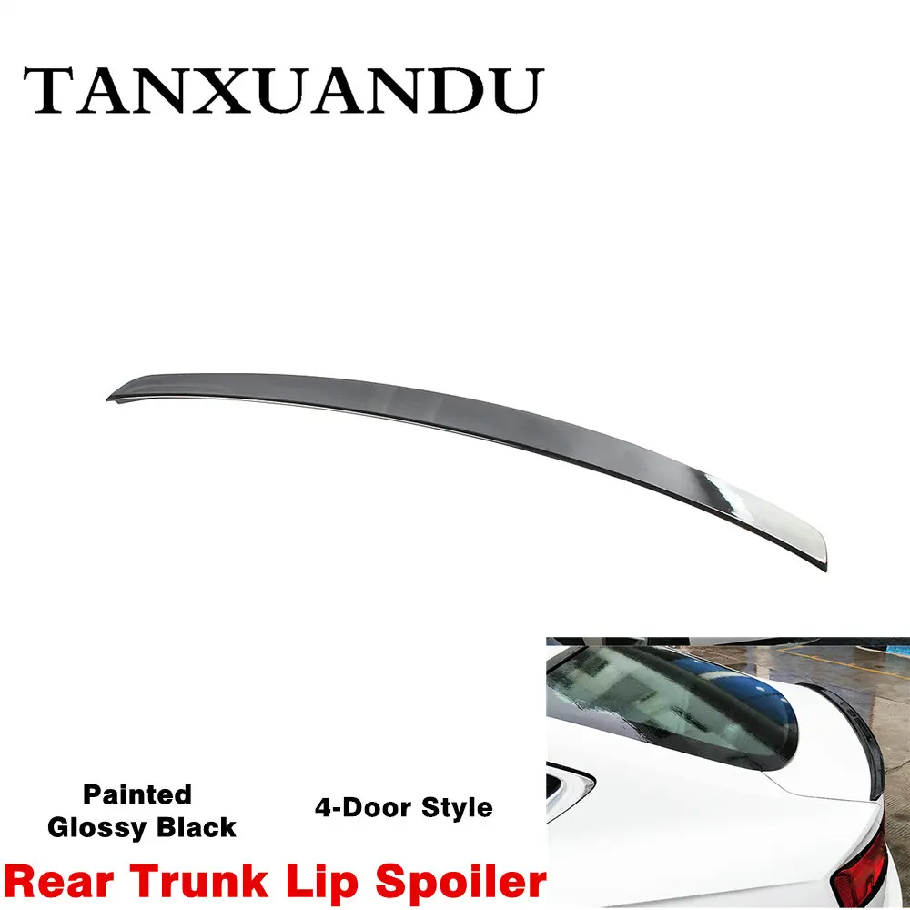 4 двери стиль окрашенные черный глянец ABS задний багажник спойлер крыло подходит