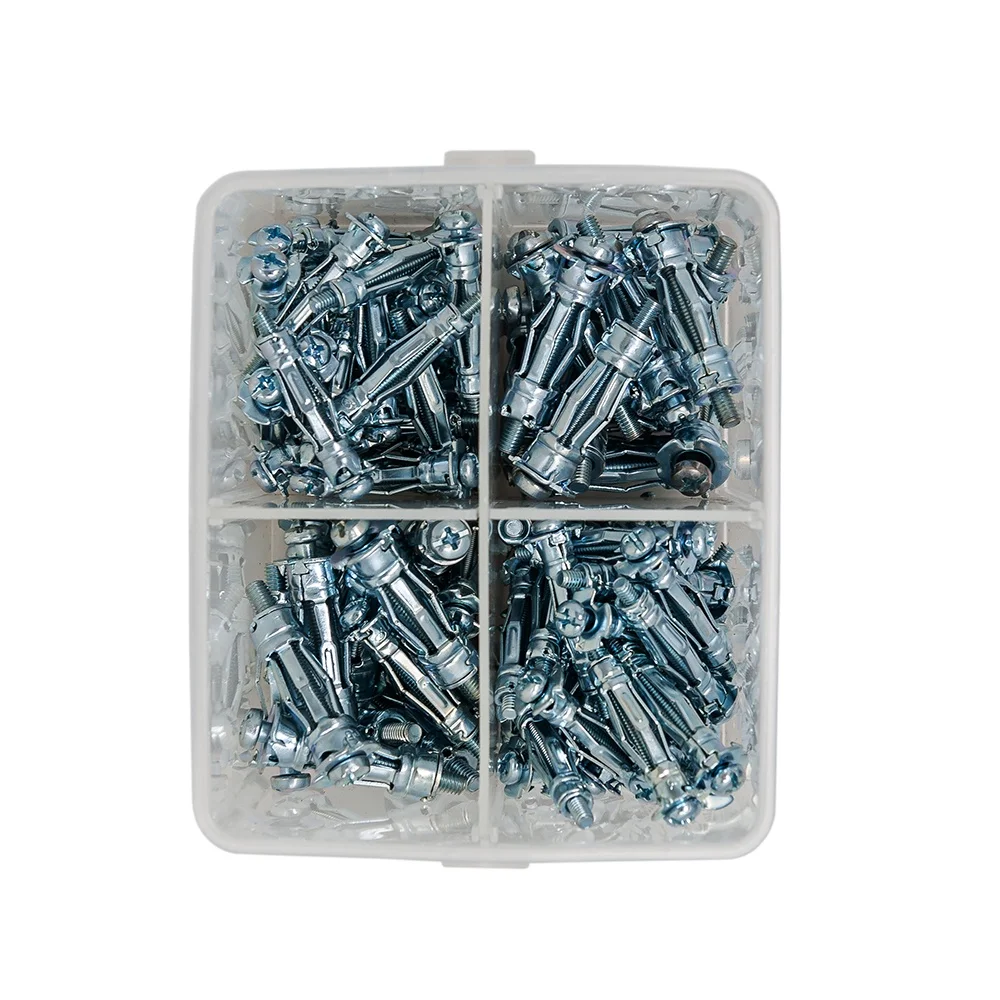 Hollow Wall Anchor 8*34+11*36 Assortment Kit 100 Pcs Heavy Duty Anchors Metal Cavity Plasterboard Plug Fixing Screw |