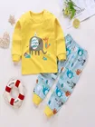 Комплект детской одежды, Хлопковая пижама для мальчиков и девочек, осенне-зимняя детская одежда, длинные брюки, домашняя одежда, детская одежда