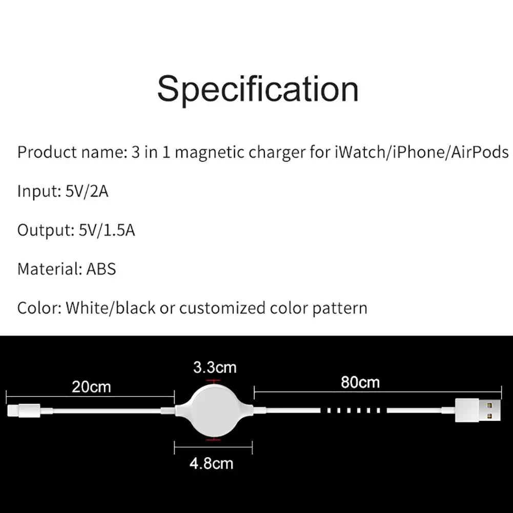 Беспроводной зарядный адаптер 3 в 1 для Apple Watch наушники мобильных телефонов Ipad