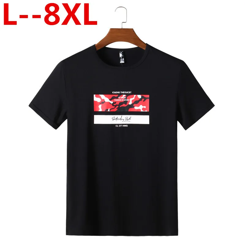 Большие размеры 8XL 6XL 5XL 4XL модная популярная цветная футболка мужская брендовая