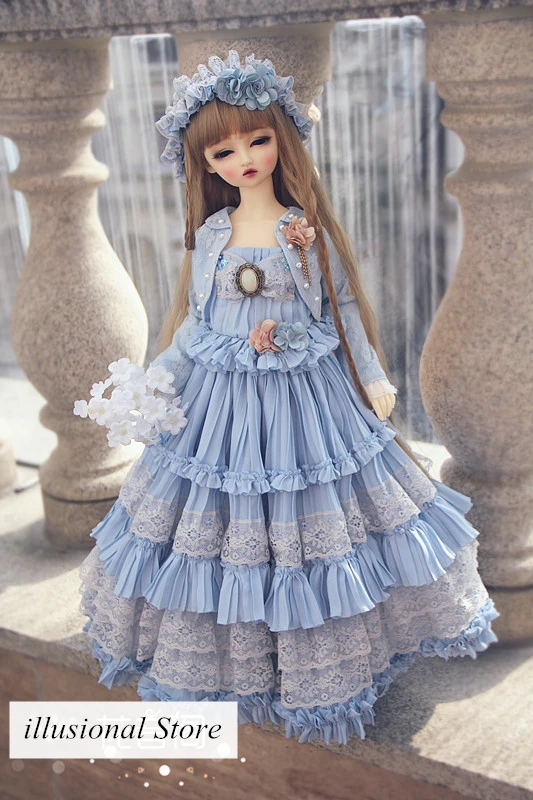 1/3 BJD SD кукла наряды одежда голубое платье для sd10 bjd Кукла вечернее платье|Куклы| |